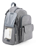 Skip Hop Diaper Bag Backpack with Portable Changing Pad, 9 Total Pockets, Easy-Access Wipes Pocket, Zippered Side Pocket, Luggage Sleeve & Stroller Straps, Fits a 15” Laptop, Luna, Heather Grey