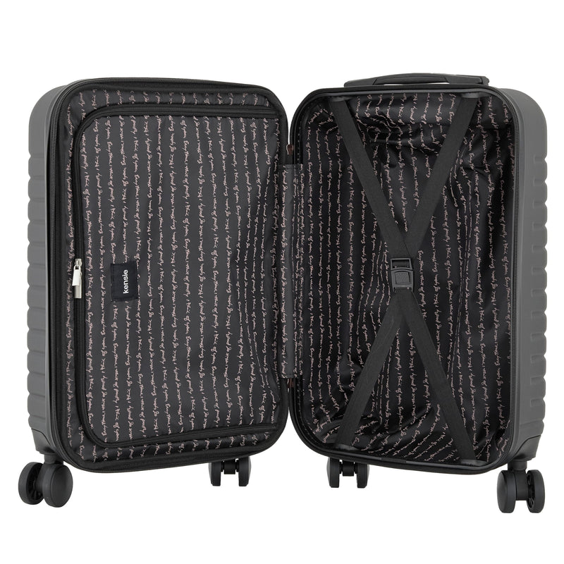kensie 22" Graceful Hardside Carry-On Luggage, Black