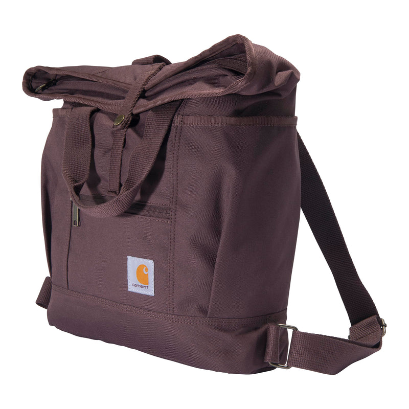 Carhartt Convertible Backpack Tote, Durable Tote Bag with Adjustable Backpack Straps and Laptop Sleeve, Wine