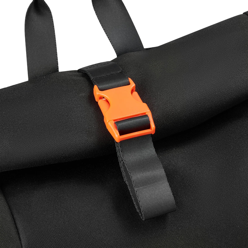 Jeep JS016D Rolltop Laptop Travel Backpack, Black