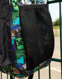 Minecraft Steve & Creeper Multicolour Backpack | Graphic Print Zip-Up Bag for Back to School | Kids Carrying Books | Unisex Kids Merch