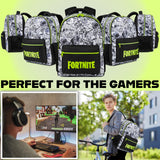 Fortnite Backpack for Kids Teens School Bookbag Travel Bag Rucksack for Vacation Sports Gifts for Kids (Black AOP)