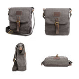 TOPWOLFS Canvas Messenger Bag Small Crossbody Bag Casual Travel Working Tools Bag Shoulder Bag Hold Phone Handset Anti Theft