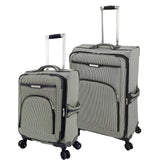 London Fog Oxford III Black White Houndstooth 2pc Set (20" and 29") | Backpacks4Less