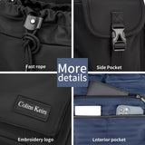 Colins Keirs Black Backpack for Men, 16 Inch Laptop Backpack with Computer Compartment, Drawstring Slim Waterproof Tech Backpack for Travel, Work, College or Daily Use