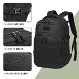 Wotony Military tactical backpack, backpack for men black small tactical assault bag (Black, 18.5 inch)