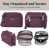 Baggallini Trifecta RFID Wallet Crossbody - 8"x6" Crossbody Bag for Women Convertible Fanny Pack Belt Bag