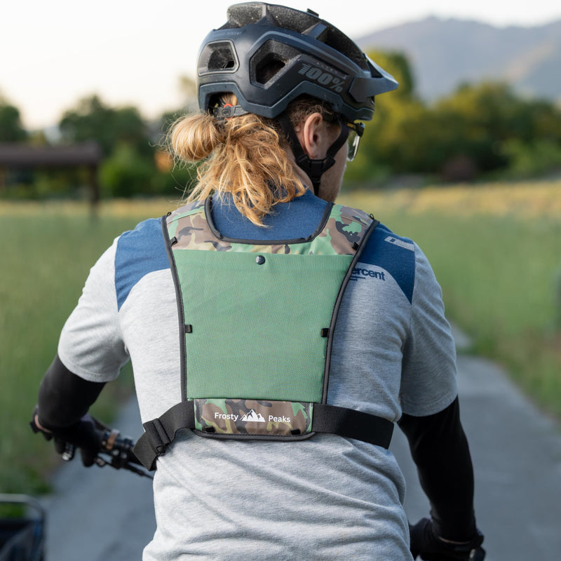 FROSTY PEAKS Minimalist outdoor, Chest Pack with Easy-Access Phone Pouch, Dual-Side Pockets, (Camo)