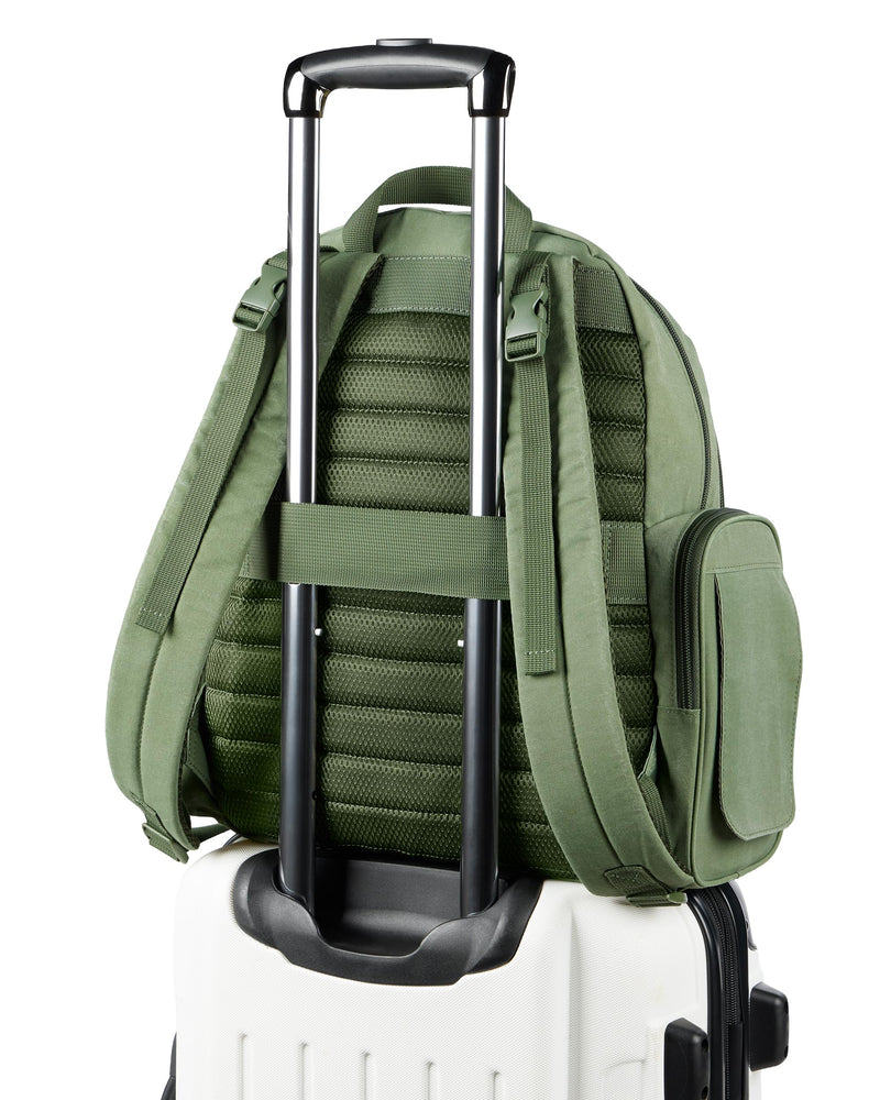 Skip Hop Diaper Bag Backpack with Portable Changing Pad, 9 Total Pockets, Easy-Access Wipes Pocket, Zippered Side Pocket, Luggage Sleeve & Stroller Straps, Fits a 15” Laptop, Luna, Sage