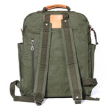GOOTIUM Canvas Backpack for Women Vintage Style Zipper Bag Men's Casual Daypack Cloth Outdoor Travel Rucksack, Olive