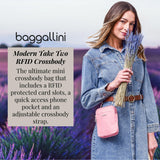 Modern Take Two RFID Crossbody - 5"x7" Lightweight Small Phone Wallet Crossbody Bag - Nylon Travel Purse