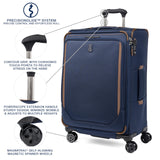 Travelpro Crew Classic Lightweight Softside Expandable Checked Luggage, 8 Wheel Spinner Suitcase, TSA Lock, Men and Women, Checked Medium 25-Inch, Patriot Blue