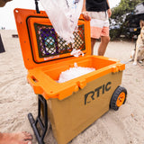 RTIC 52 Quart Ultra-Light Wheeled Hard Cooler Insulated Portable Ice Chest Box for Beach, Drink, Camping, Picnic, Fishing, Boat, Barbecue, 30% Lighter Than Rotomolded Coolers, Trailblazer