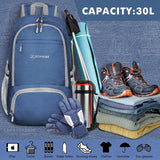 ZOMAKE Lightweight Packable Backpack 30L, Foldable Hiking Backpacks Water Resistant Compact Folding Daypack for Travel(Navy Blue)