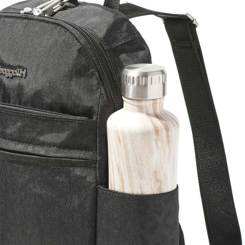 Securtex® Anti-theft Vacation Travel Backpack 10x13" Slash-Resistant Nylon Daypack w/RFID, Black Cheetah