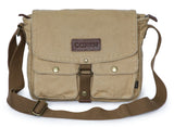 GOOTIUM Canvas Messenger Bag - Vintage Crossbody Shoulder Bag Military Satchel, Khaki
