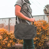 Sweetbriar Classic Vintage Messenger Bag - Original Heavyweight Cotton Canvas Shoulder Bag with Upgraded Features