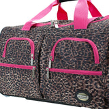 Rockland Rolling Duffel Bag, PINK LEOPARD, 22"