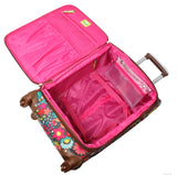 Lily Bloom Luggage Carry On Expandable Design Pattern Suitcase For Woman With Spinner Wheels (Playful Garden, 20in)
