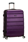 Rockland Melbourne Hardside Expandable Spinner Wheel Luggage, Purple, Checked-Large 28-Inch