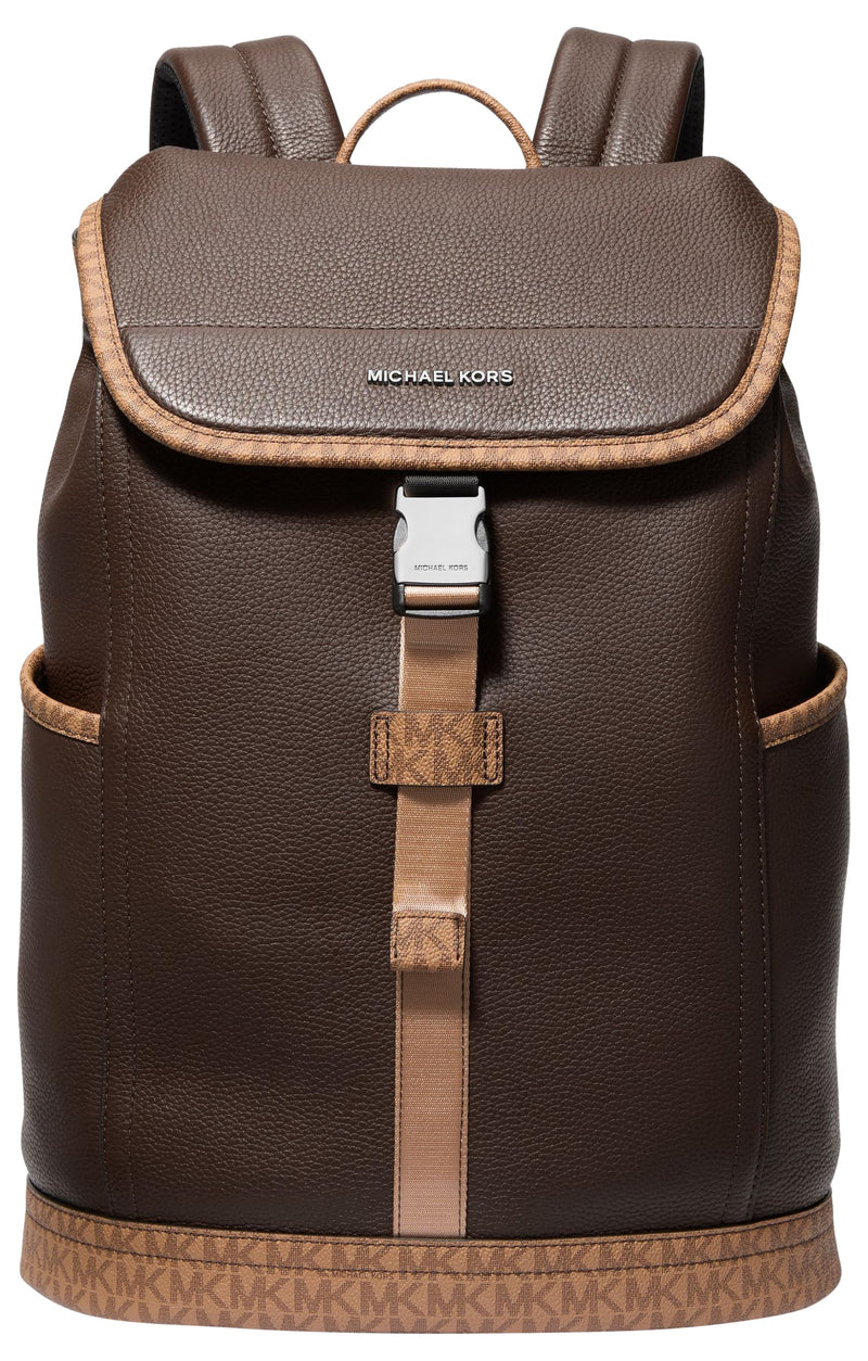 Michael Kors Men's Hudson Slim Flap Backpack, Brown Multi, One Size