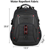KROSER Travel Laptop Backpack 17.3 inch XL Computer Backpack Stylish College Backpack with RFID Pockets USB Charging Port REFLECTIVE STRIPS Water-Repellent Daypack for Business/Men