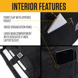 Carhartt Ripstop Messenger Bag, Durable Water-Resistant Messenger Work Bag, Ripstop Messenger Bag (Black)