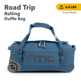 RTIC Road Trip Rolling Duffle Bag with Wheels for Men and Women, Traveling Tote for Camp, Travel, Gym, Weekender, Camping, Overnight Carry On, Sports, Spacious, Water Resistant, Medium, Storm