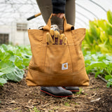 Carhartt Vertical 18L Firm Duck Tote Bag, Firm Duck Cotton Material W/Hand and Shoulder Straps, Carhartt Brown