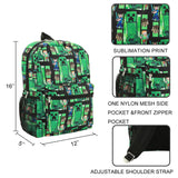 Bioworld Minecraft Creeper All-Over Print 18" Backpack