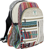 AUNERCART Hemp Backpack Traveling Bagpack, Cotton Canvas Stripe Nepali Himalayan Backpack, College Gift Casual Small Daypack Bag 13 x | Backpacks4Less