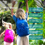 Water Buffalo Mini Sherpa Kids Hiking Backpack & Hydration Backpack, with 1.5L Bladder, Adjustable Fit, Reflective Trim