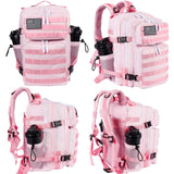 LHI Tactical Military Backpack for Men and Women 25L Army Assault Pack Bag Large Rucksack with Molle System-pink