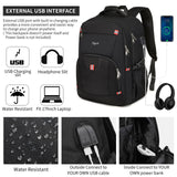 17.3 inch Laptop Backpack,Large Backpack Computer Bookbag Rucksack with USB Charging Port,Water Resistant Sturdy Backpack for Business College School Travel,Men Women Casual Daypack,Black