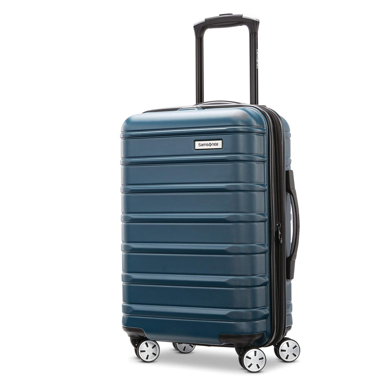 Samsonite Omni 2 Global Carry-On Spinner Luggage - Compact Size For International Travel - Airline-Approved - Features Expandable Polycarbonate Shell, 360° Wheels, USB Power Hub - Nova Teal