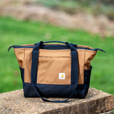 Carhartt Horizontal Zip Classic Laptop Tote Bag, Durable Water Repellent Material W/ 17" Tablet Sleeve, Carhartt Brown