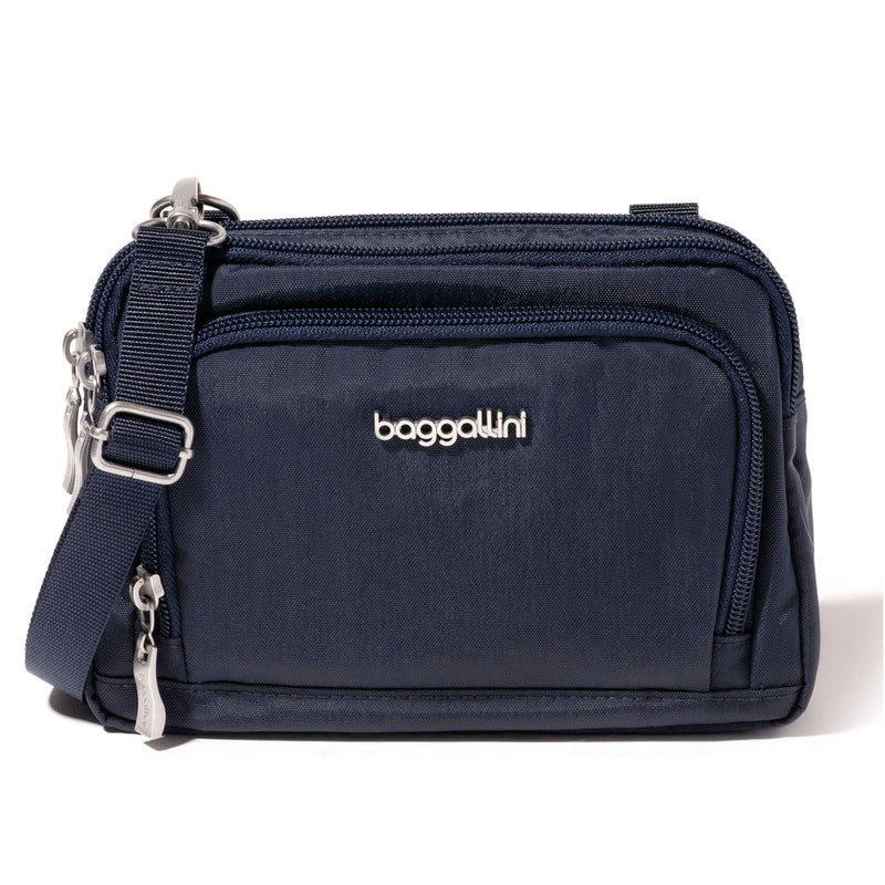 Baggallini Trifecta RFID Wallet Crossbody - 8"x6" Crossbody Bag for Women Convertible Fanny Pack Belt Bag
