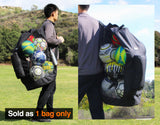 Fitdom Heavy Duty XL Soccer Mesh Equipment Ball Bag w/Adjustable Shoulder Strap Design for Coach. with an Over-Sized Front Pocket for Sporting Accessories. Best for All Outdoor & Water Gears