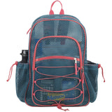 Eastsport Heavy Duty Mesh Backpack with Comfort Padded Straps and Adjustable Bungee for Work, Sports, Beach, College and Security, Coral Turquoise