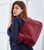 HESHE Soft Leather Handbags for Women Shoulder Handbags Tote Hobo Purses Satchel Bags Classic Women Purses Cross Body Bag (Wine)