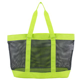 Eastsport Mesh Classic Tote Beach Gym Shopping Shoulder Handbag Bag, Indigo/Neon Yellow