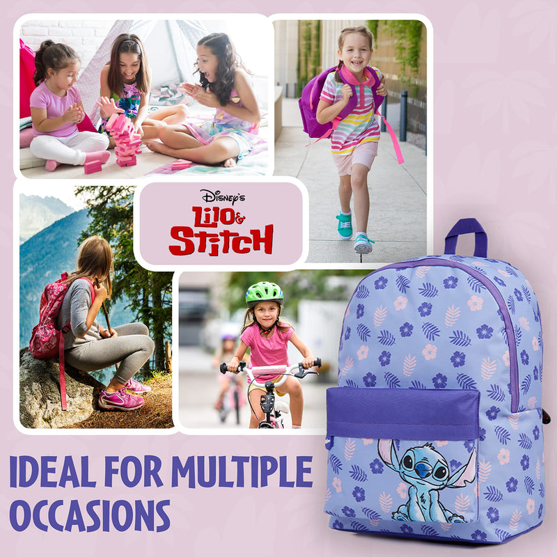 Disney Stitch Backpack for Girls Teens School Bag Kids Book Bag School Supplies Gifts (Purple)