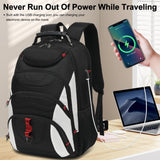 Boavan Laptop Backpack for men, 17.3 inch Laptop Bag with USB Port, Waterproof Travel Work Backpack Purse, Anti-Theft Teacher Nurse Doctor Casual Bookbags Office Business backpack，White