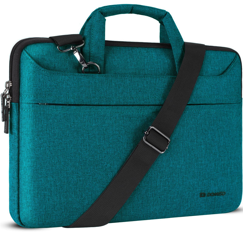 DOMISO 15.6 inch Laptop Messenger Shoulder Bag Tote Bag for Women for Men,Business Travel Work Computer Bag Case Briefcase,Compatible with 16 inch MacBook Pro/Max,15.6 inch HP Lenovo Dell XPS 16, Teal