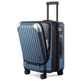 LEVEL8 Grace Expandable 20" Carry-On Luggage with 4 PC Organizer Packing Cubes - Blue, Carry-On 20-Inch