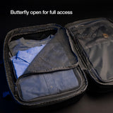 Incase A.R.C. Travel Backpack 38L – Expandable Carry On Luggage, Fits up to 17" Laptop – Butterfly Opening, Quick Access Pocket, Shoe Storage – Airplane Travel Essentials, Weekend Bag – Black