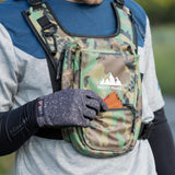 FROSTY PEAKS Minimalist outdoor, Chest Pack with Easy-Access Phone Pouch, Dual-Side Pockets, (Camo)