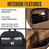 Carhartt 23L Single-Compartment Backpack, Durable Pack with Laptop Sleeve and Duravax Abrasion Resistant Base, Black