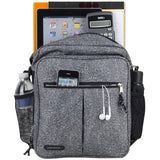 Eastsport Crossbody Work Bag Travel Messenger Purse Shoulder Handbag For Women, Gray Static Dot/Black