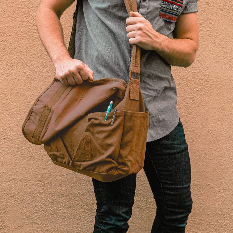 Sweetbriar Classic Vintage Messenger Bag - Original Heavyweight Cotton Canvas Shoulder Bag with Upgraded Features
